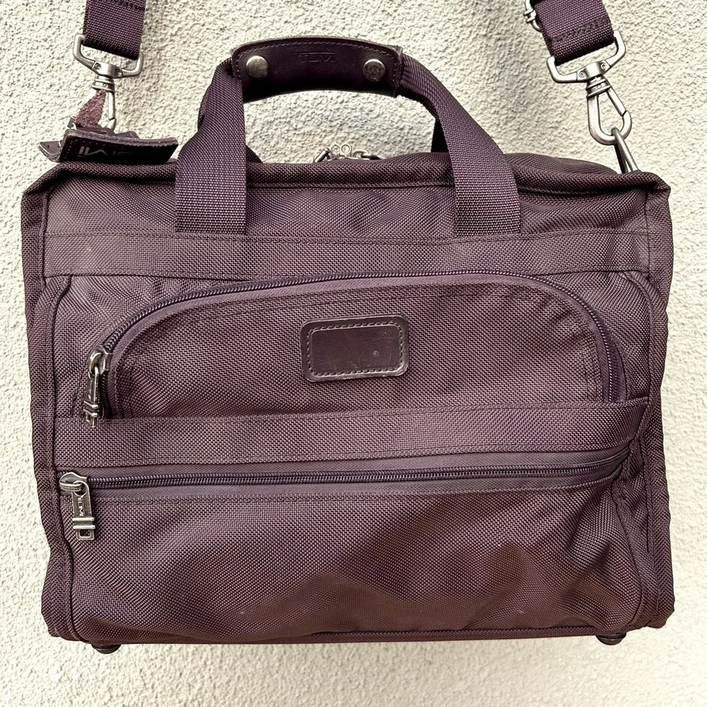 TUMI Canvas and Leather Carryon Duffle Travel Bag Chocolate Brown | Made in USA